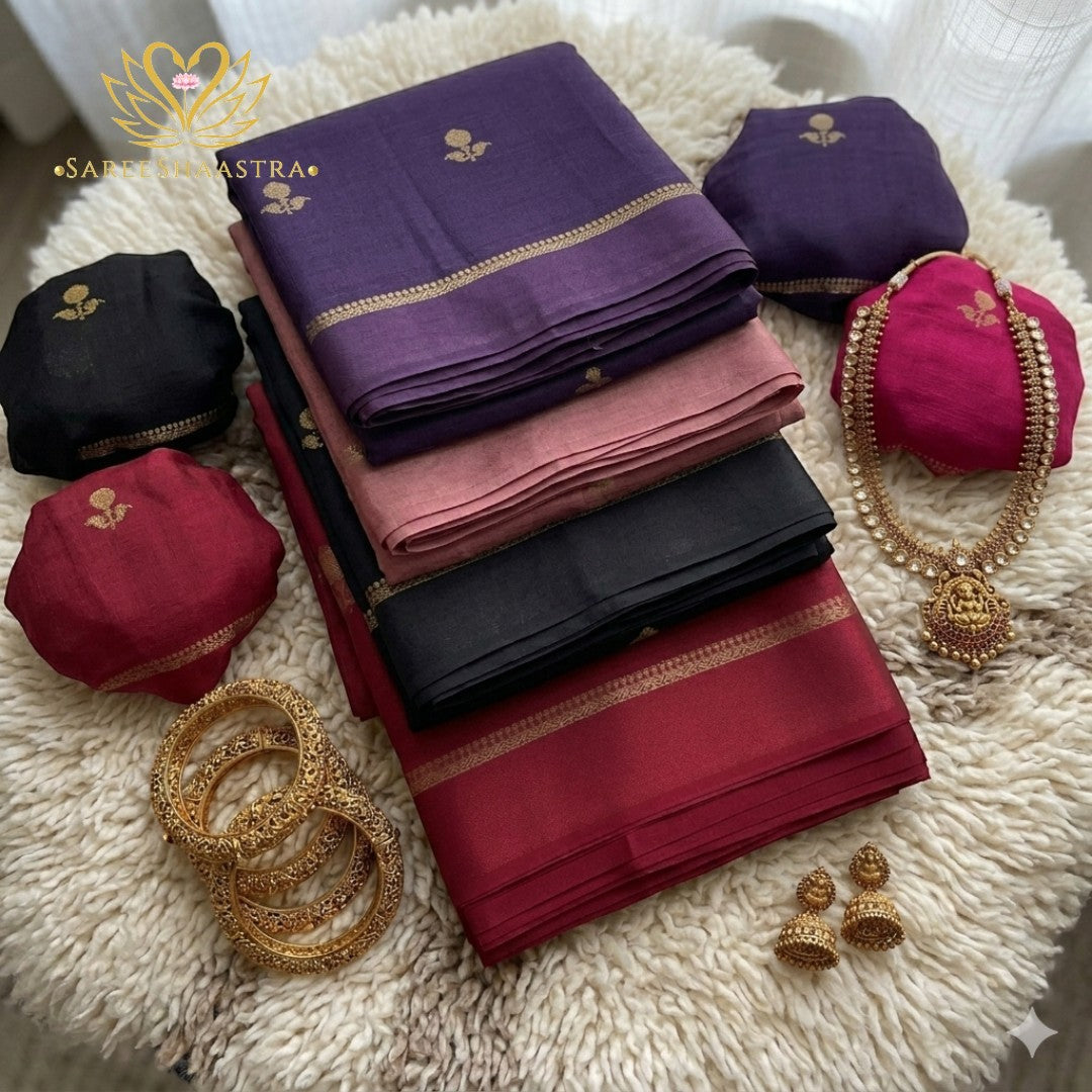 Viscose Khadi Small Zari Butti Saree