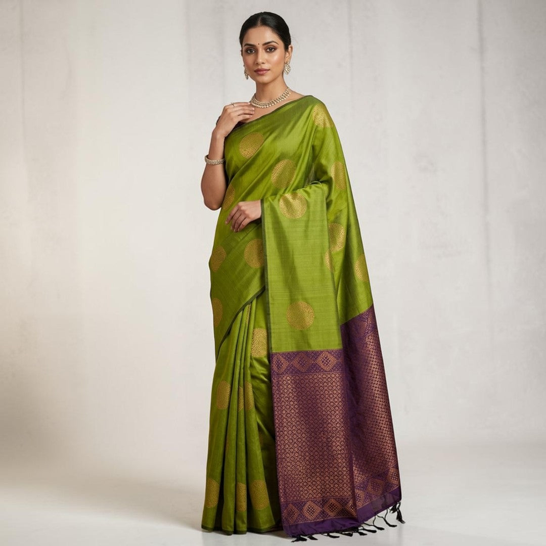 Semi Silk Saree with Woven Medallions