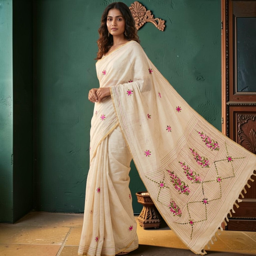Chanderi Pink Onam Bouquet