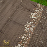 Bronze Art Silk Hand Embroidery Saree