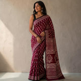 Aam Butti  Mul Cotton Saree with Jaipur Hand Block Prints