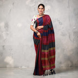 Multistripes Khadi Cotton Saree