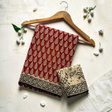 Red, Black & Ivory Floral Mul Cotton