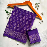 Purple Butti Mul Cotton Saree