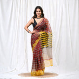 Quirky Girls – Brick Red Kota Doria with Hand Block Prints