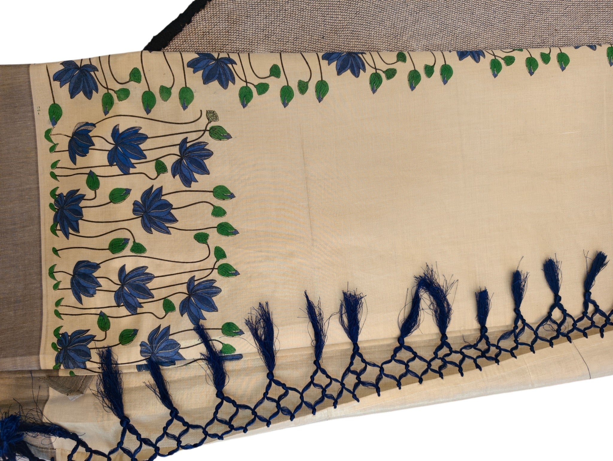 Lotus Bloom Kerala Kasavu Tissue Silk Saree