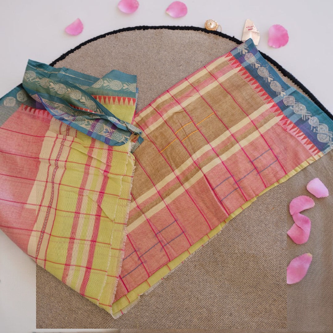 Fish Motif in Lime Colour Saree