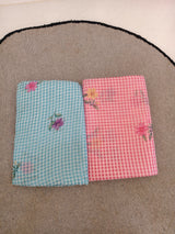 Gingham & Floral Linen Cotton Saree