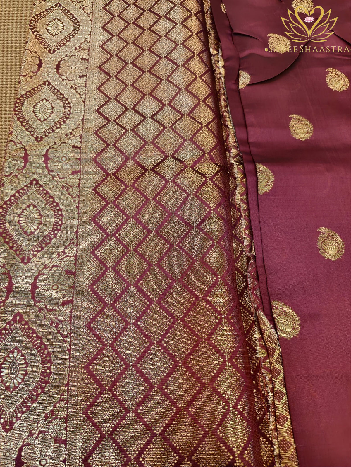 Coffee Banarasi Semi Silk Saree
