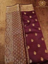 Coffee Banarasi Semi Silk Saree