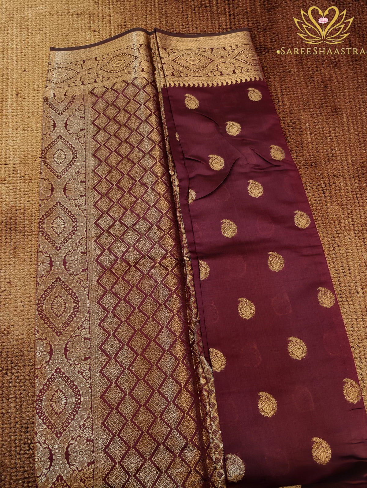 Coffee Banarasi Semi Silk Saree