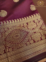 Coffee Banarasi Semi Silk Saree