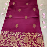 Magenta Banarasi Semi Silk Saree with Gold Zari
