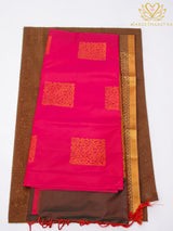 Zari Square Brocade Motif Semi Silk Saree