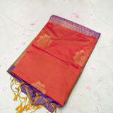 Zari Floral Motif Borderless Soft Silk Saree