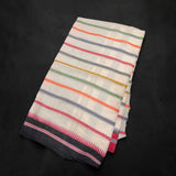 Multicolour Horizontal Lines Beige Saree