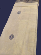 Mandala Kerala Kasavu Tissue Silk Saree