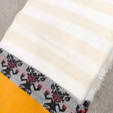 Bhooter Raja Motif in White Saree