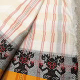 Bhooter Raja Motif in White Saree