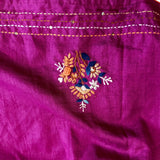 Magenta Floral Vine Embroidered Saree