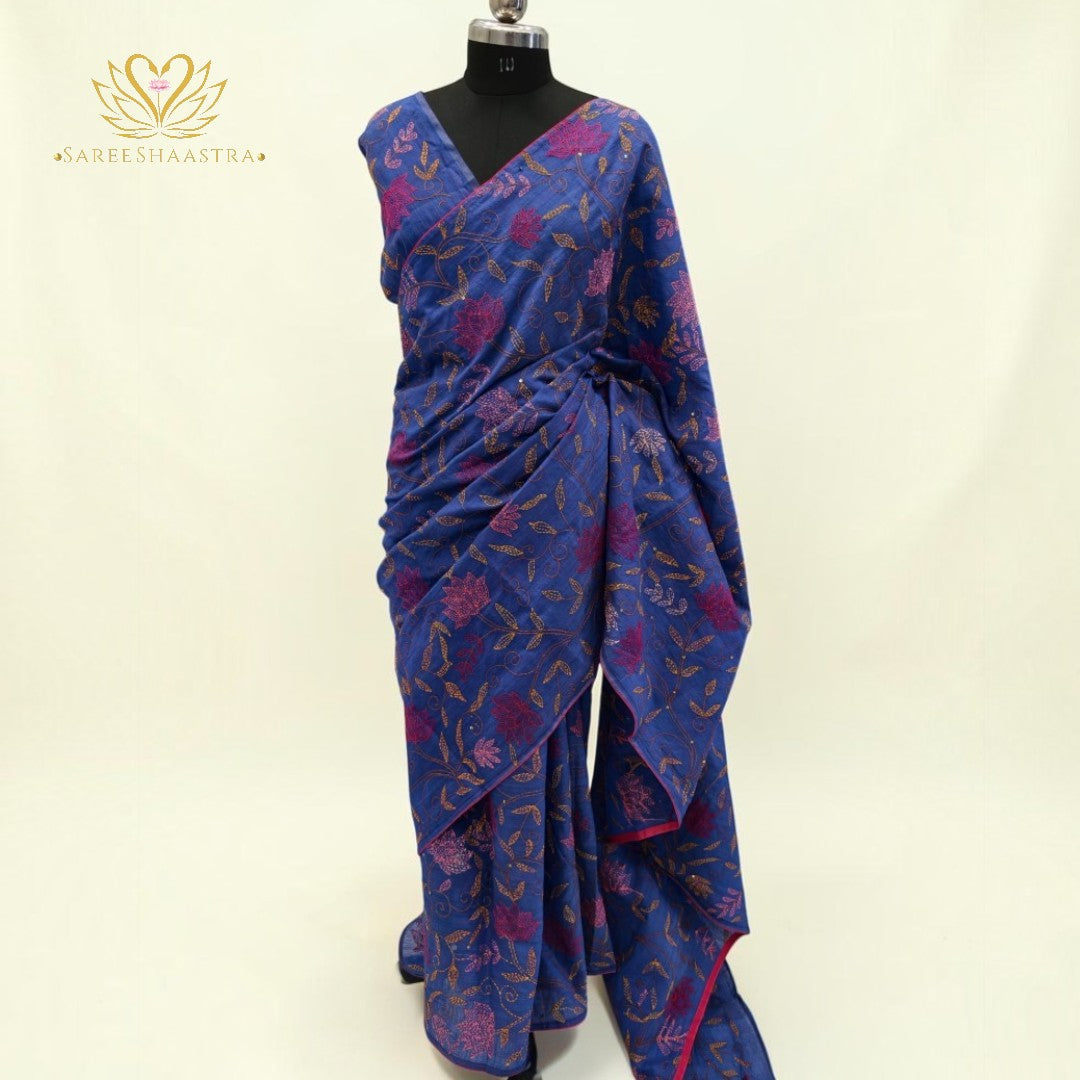 Royal Cobalt Blue Floral Artistry