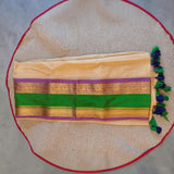 Lavender & Mayura Mul Saree