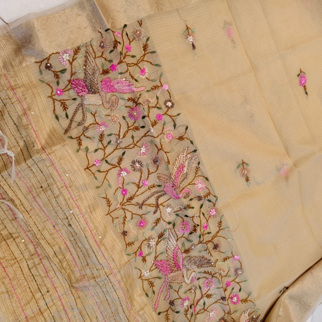 The Enchanted Swan in Kantha