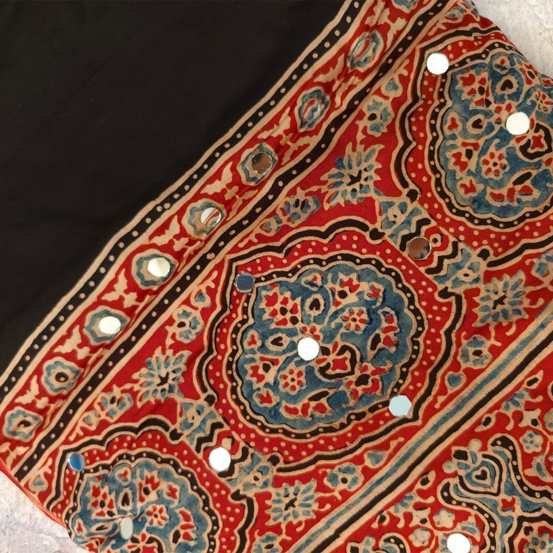 Noor-e-Ajrak — Pure Modal Ajrakh Mirror Saree