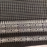 Noir Grid Handloom Cotton Saree