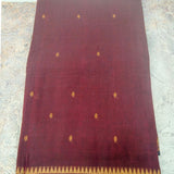 Maroon & Teal Handloom Cotton Saree