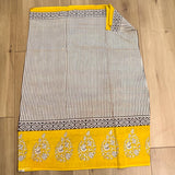 Mustard Paisley — Screen Printed Mul Cotton Saree