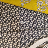Mustard Paisley — Screen Printed Mul Cotton Saree