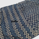 Indigo Elephant Block Print Mul Cotton Saree