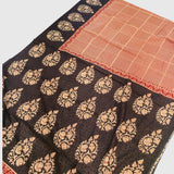 Floral Noir — Screen Printed Mul Cotton Saree