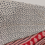 Crimson and Black Hand blocked Mul cotton Saree