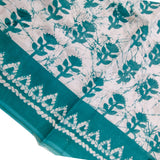 Aqua Floral Mul Cotton Saree