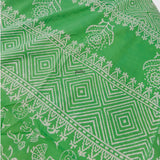 Green Folk Handblock Mul Cotton Saree