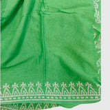 Green Folk Handblock Mul Cotton Saree