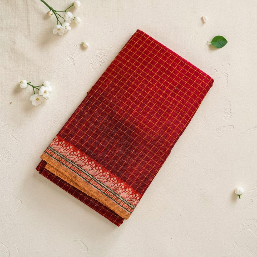 Ruby Red Narayanpet Saree