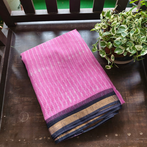 Berry Stripes – Kota Doria with Fine Linear Patterns