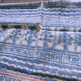 Indigo Blooms – Black Kota Doria with Bagru Prints
