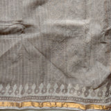Silver Taupe Tales – Kota Doria with Traditional Block Prints