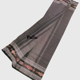 black Noir Ikat Weave Handloom Saree