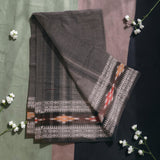 black Noir Ikat Weave Handloom Saree