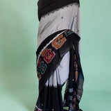 Midnight Charcoal – Ikkat Motif Pure Handloom Saree