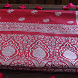 Red Banarasi Mashru Katan Silk Saree