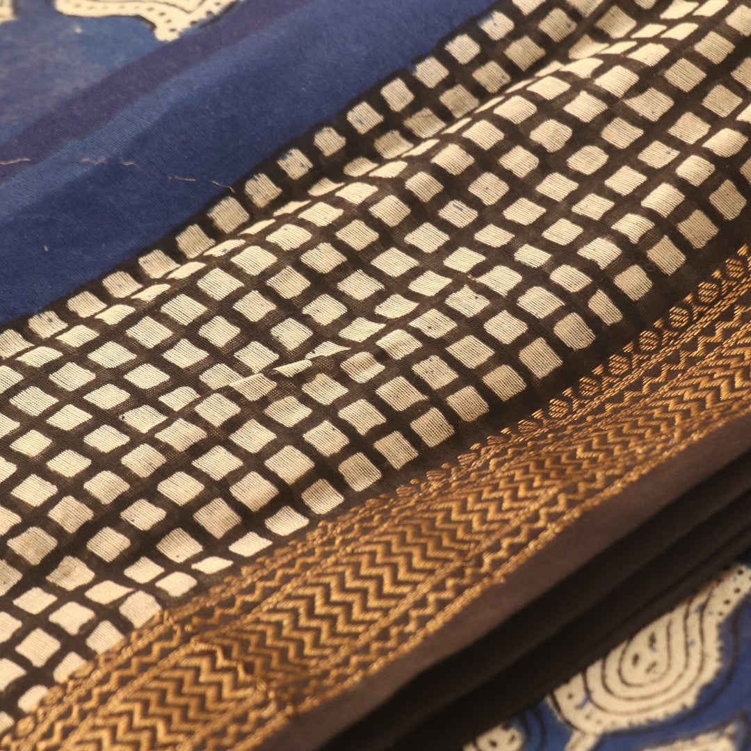 Indigo Aam Butti Checks Bagru Maheshwari