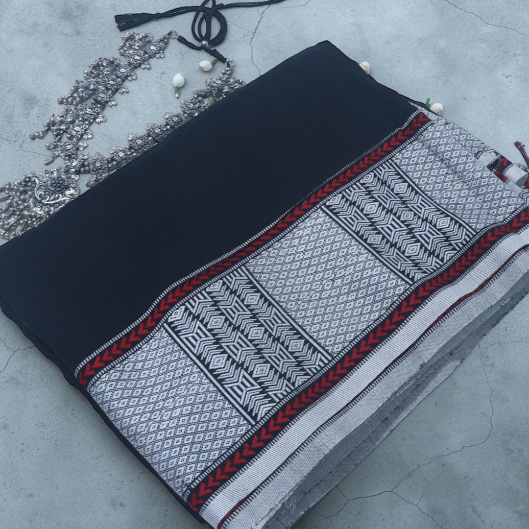Handloom Cotton Saree with Sambalpuri-Inspired Woven Pallu