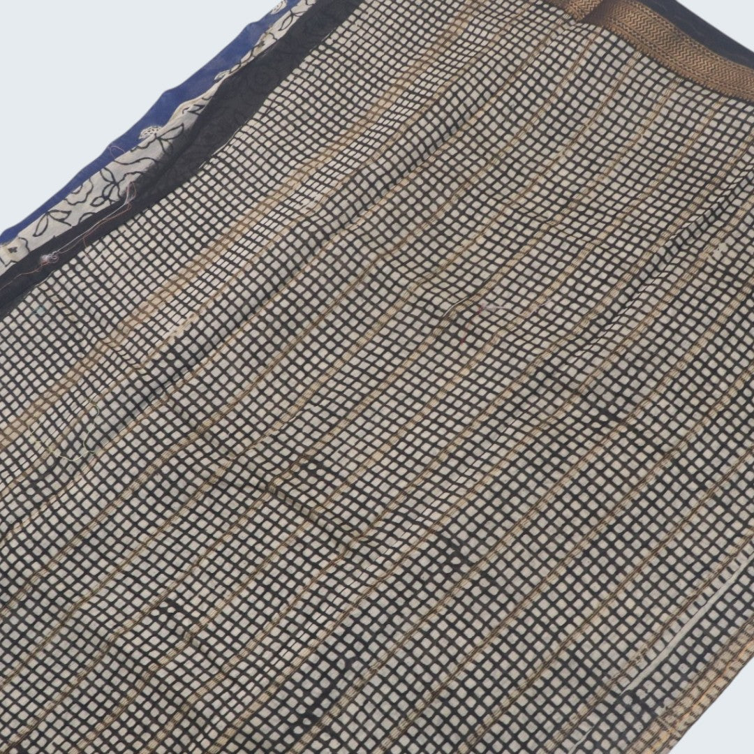Indigo Aam Butti Checks Bagru Maheshwari