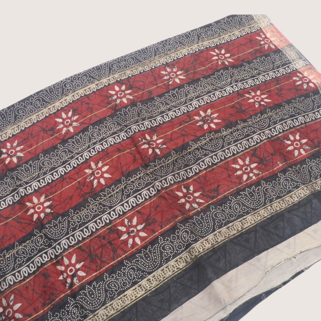 Black & Red Dual Design Bagru Maheshwari